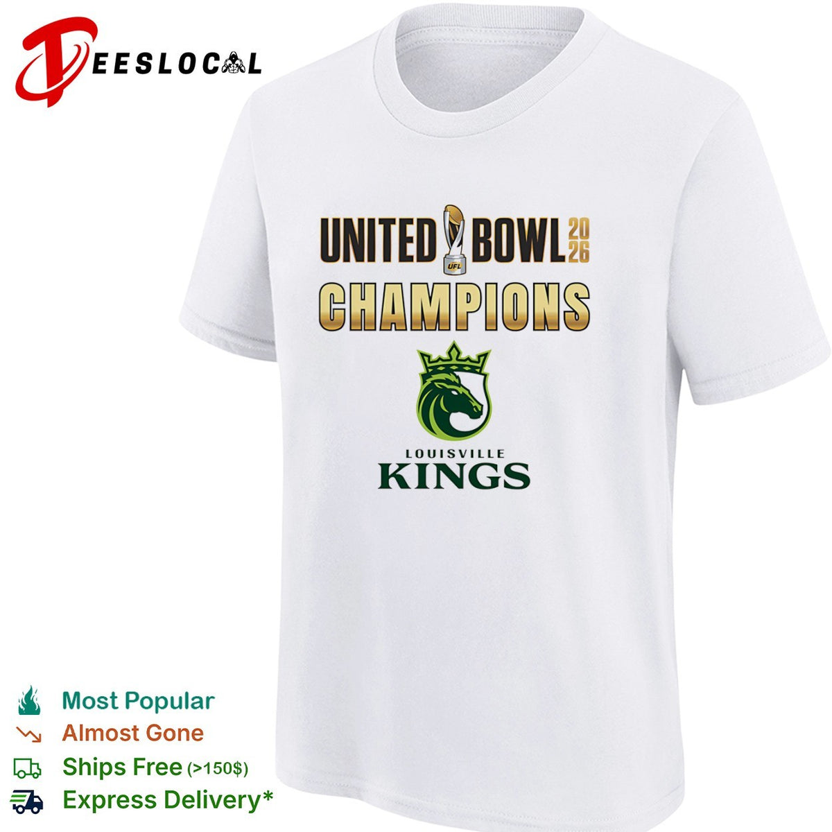 Louisville Kings United Bowl 2026 Champions UFL football trophy shirt