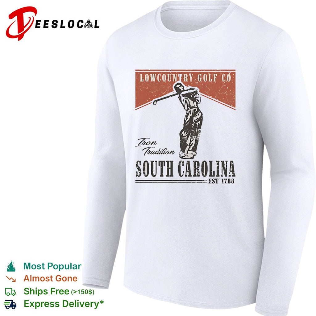Lowcountry Golf Co Iron Tradition South Carolina est 1788 golf sport shirt