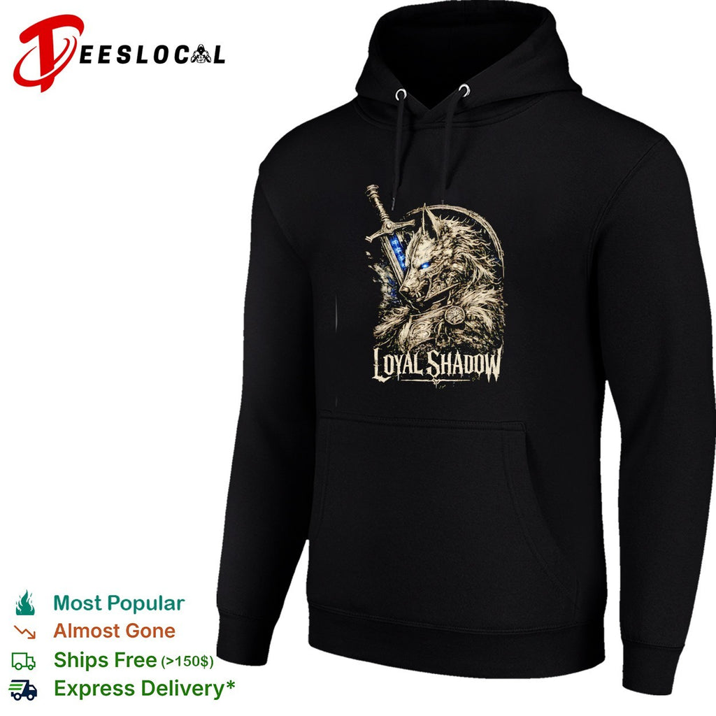 Loyal shadow wolf sword shield fantasy crest art shirt