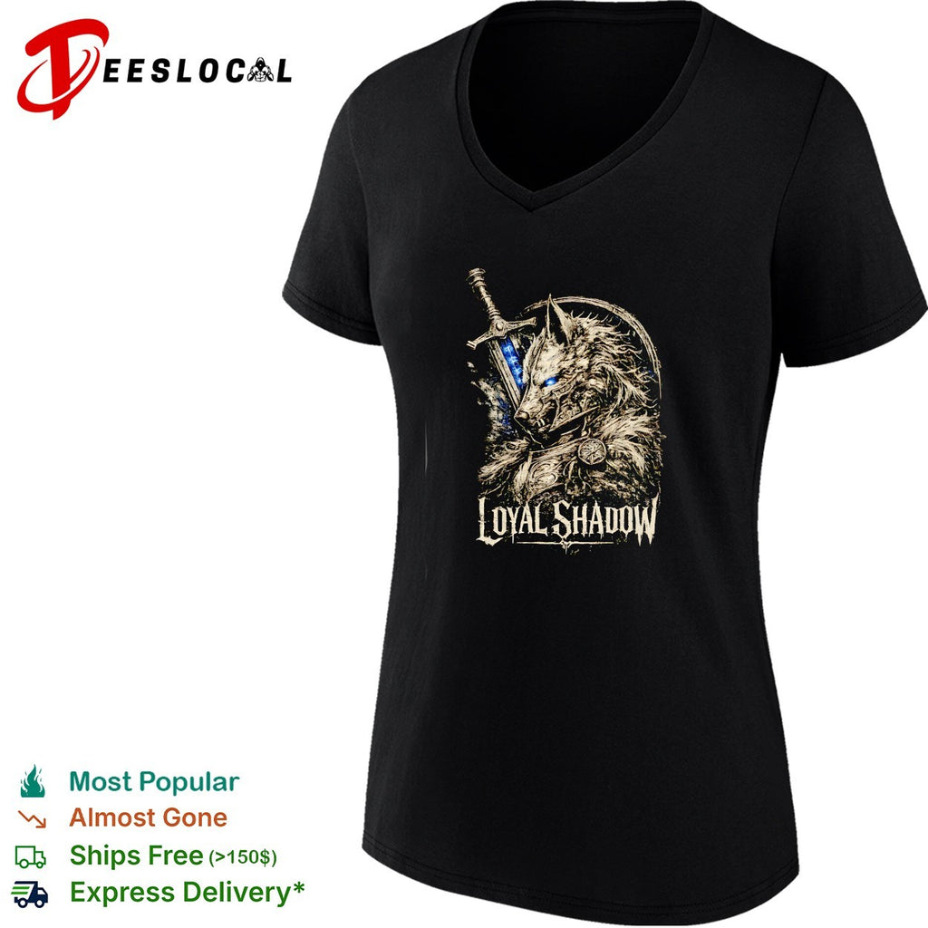 Loyal shadow wolf sword shield fantasy crest art shirt
