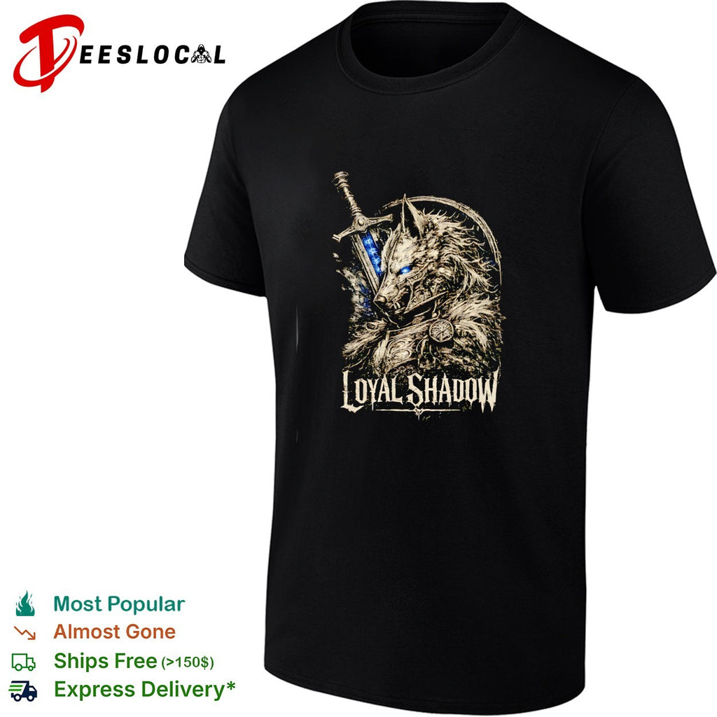 Loyal shadow wolf sword shield fantasy crest art shirt