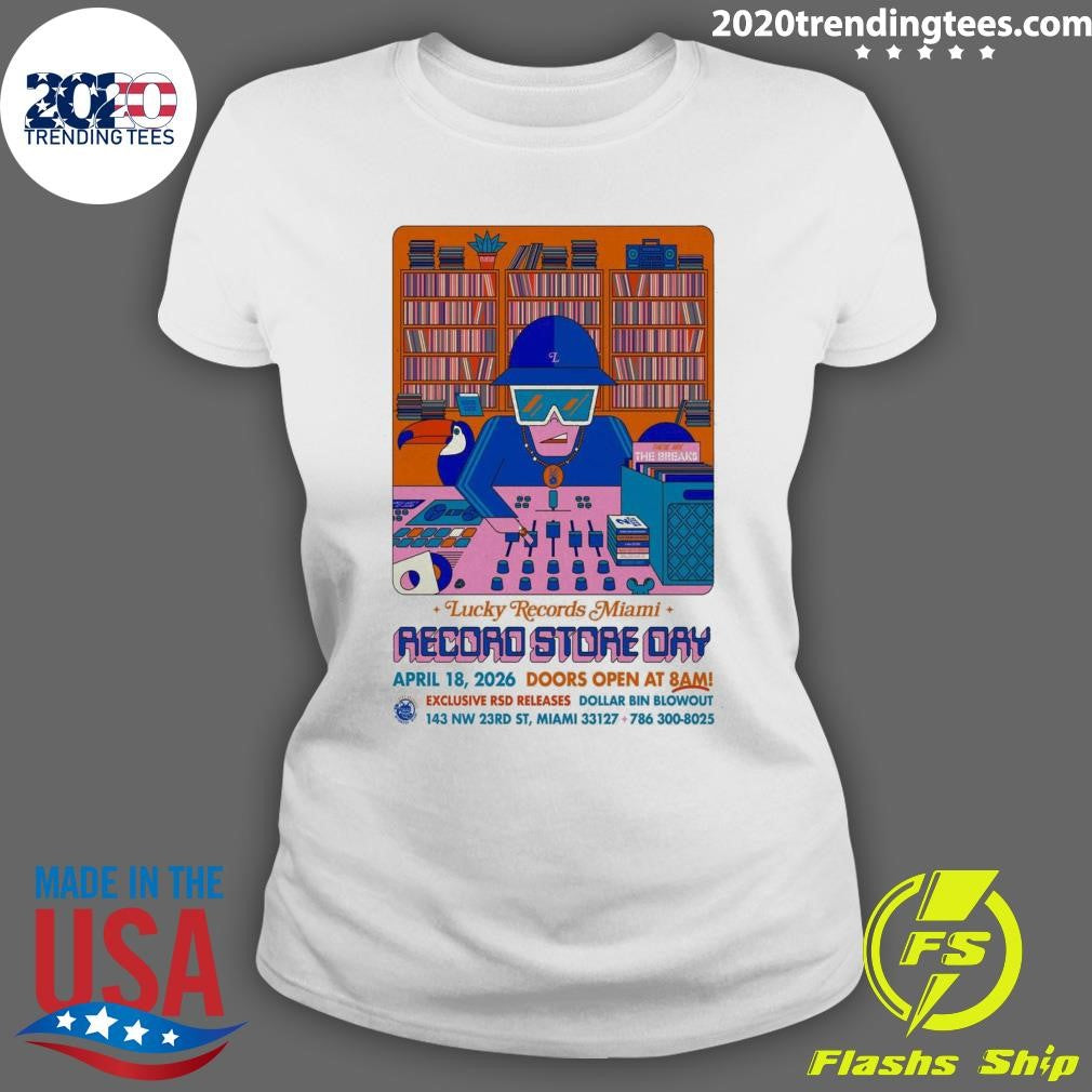 Lucky Records Miami Record Store Day April 18, 2026 Shirt