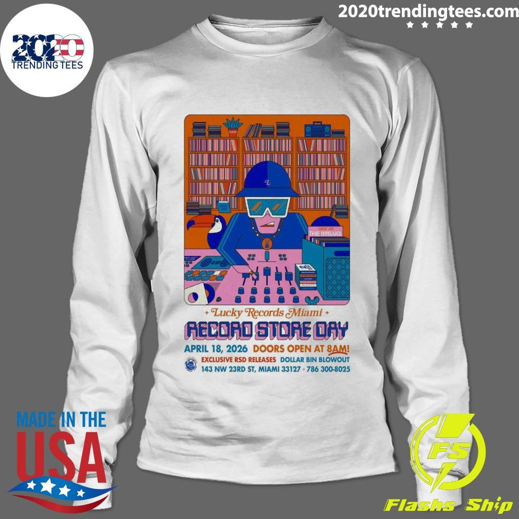 Lucky Records Miami Record Store Day April 18, 2026 Shirt