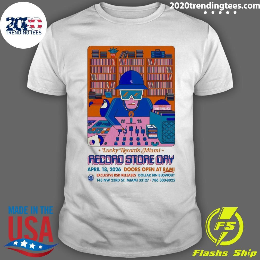 Lucky Records Miami Record Store Day April 18, 2026 Shirt