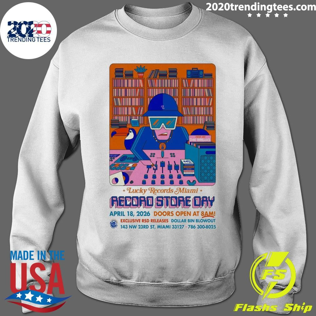 Lucky Records Miami Record Store Day April 18, 2026 Shirt