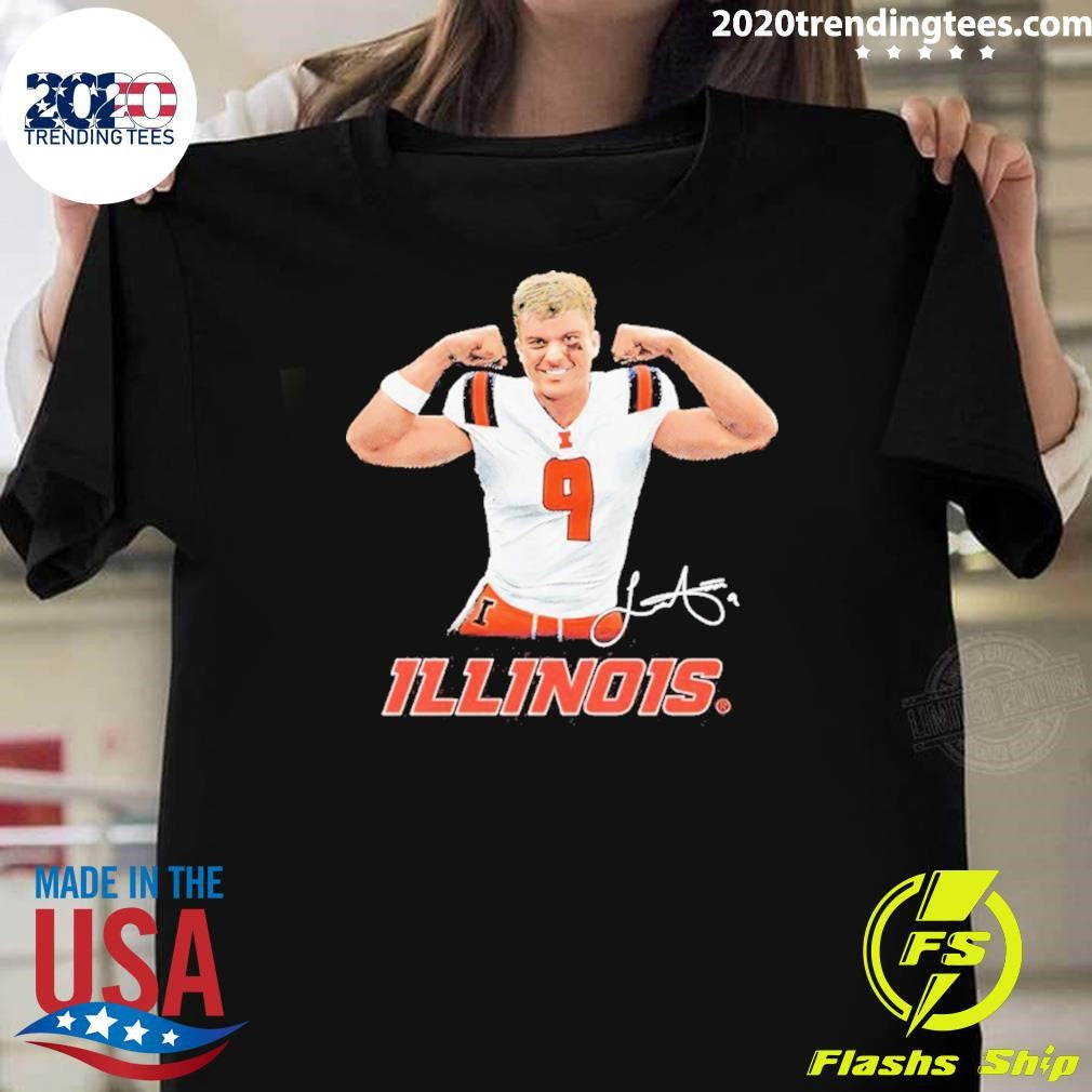 Luke Altmyer Flexing Muscle Illinois Fighting Illini Shirt
