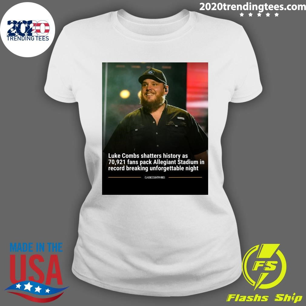 Luke Combs Shatters History As 70,921 Fans Pack Allegiant Stadium In Record Breaking Unforgettable Night Shirt