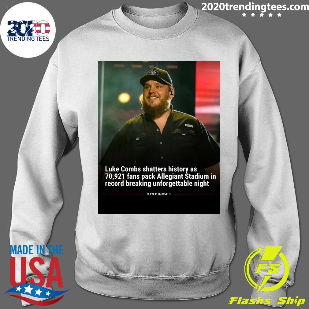 Luke Combs Shatters History As 70,921 Fans Pack Allegiant Stadium In Record Breaking Unforgettable Night Shirt