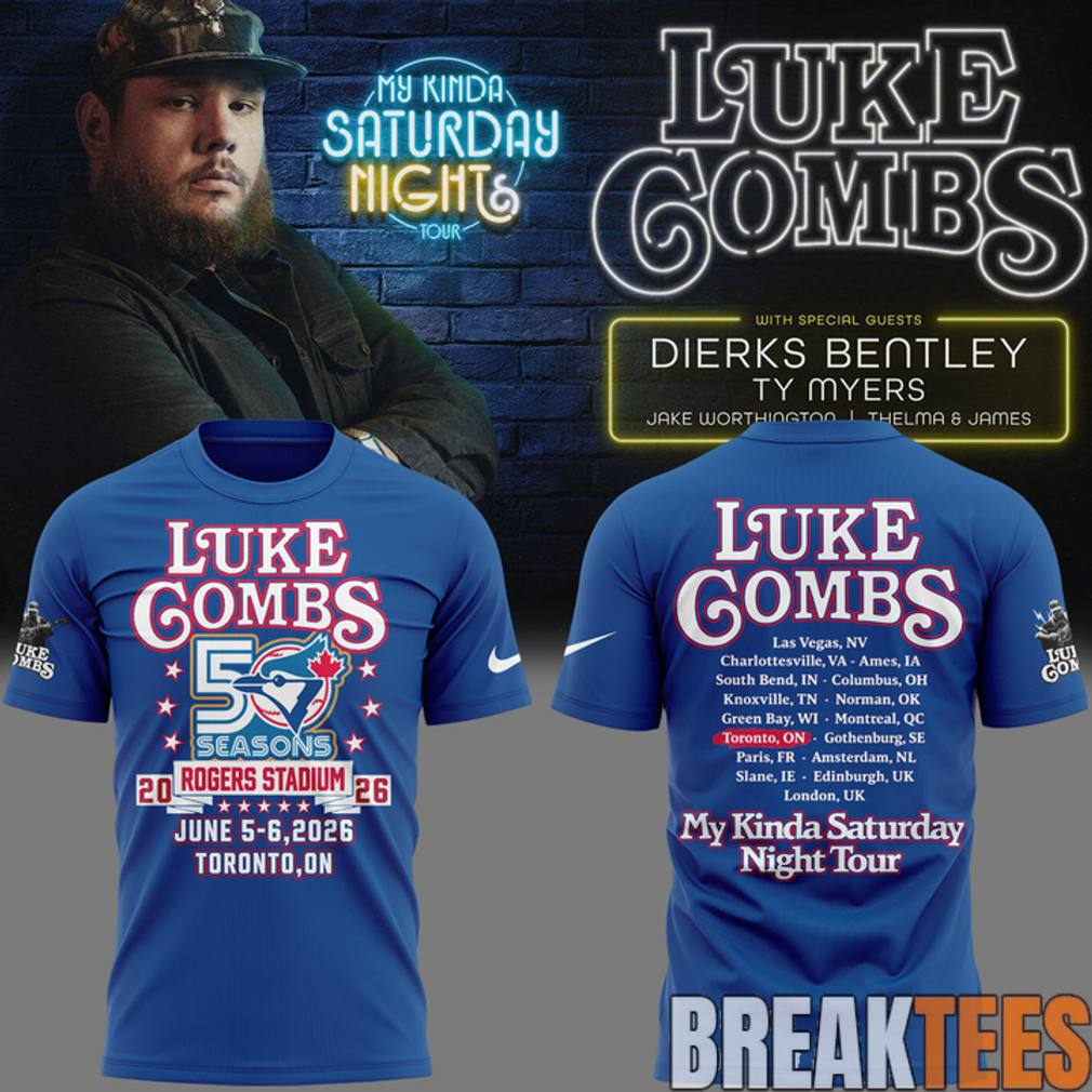 Luke Combs x Toronto Blue Jays 50th Anniversary – My Kinda Saturday Night Tour 2026 Shirt
