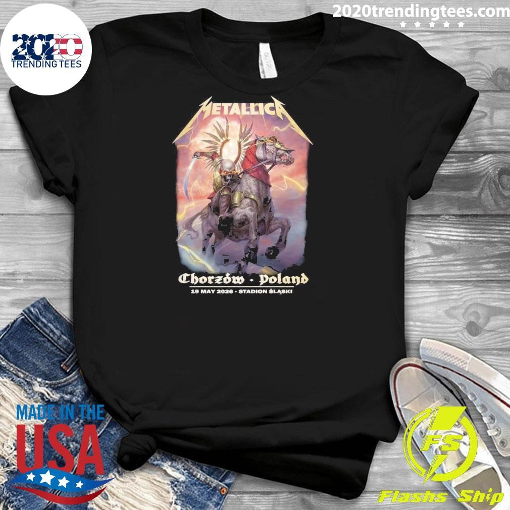 M72 Chorzow Pop-Up Metallica Poster Jakub Jagado Design For May 19 2026 In Chorzow Poland At Stadion Slaski Short Shirt