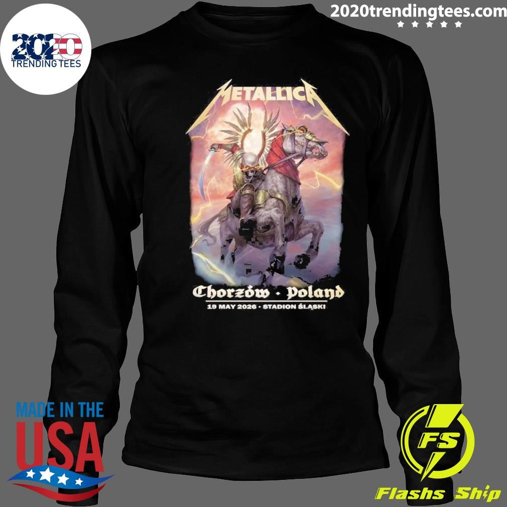 M72 Chorzow Pop-Up Metallica Poster Jakub Jagado Design For May 19 2026 In Chorzow Poland At Stadion Slaski Short Shirt