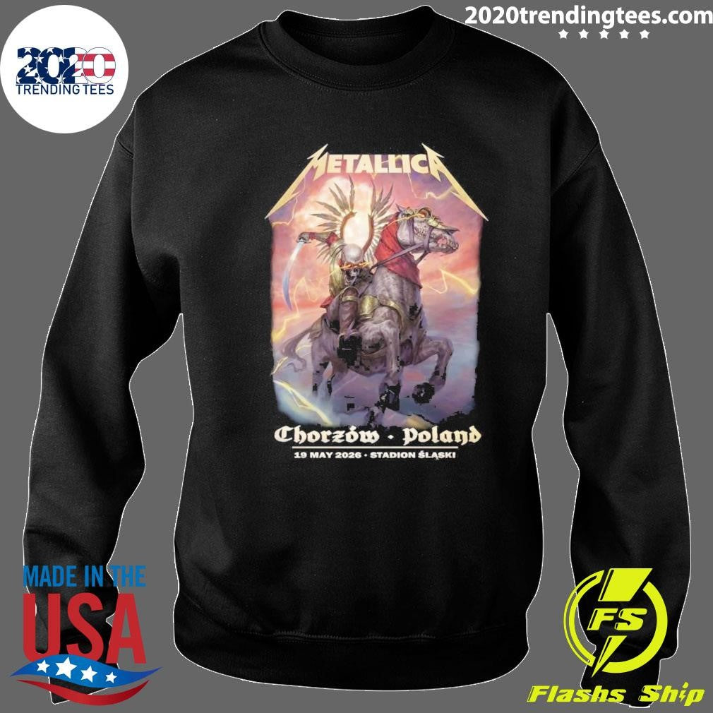 M72 Chorzow Pop-Up Metallica Poster Jakub Jagado Design For May 19 2026 In Chorzow Poland At Stadion Slaski Short Shirt