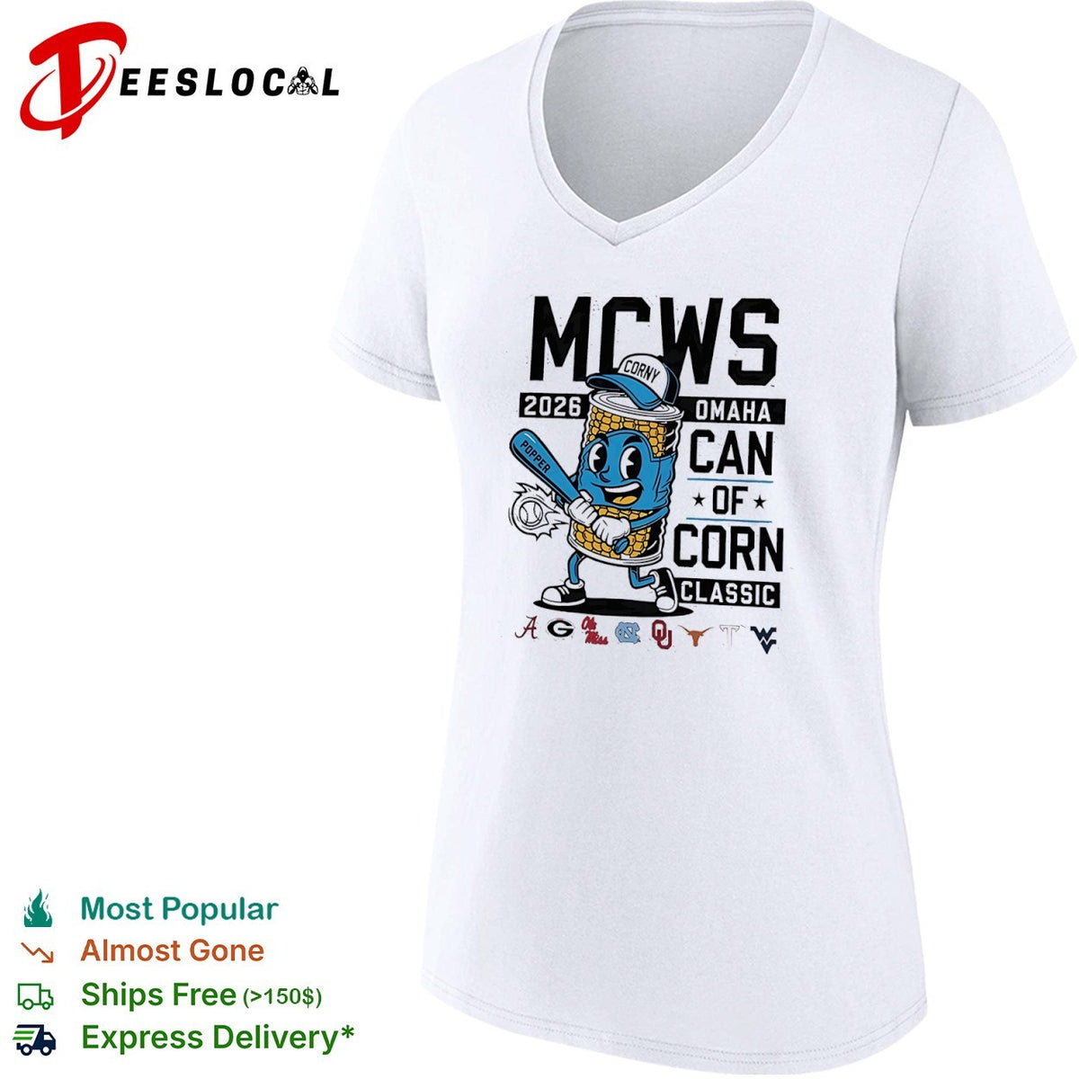 MCWS 2026 Omaha Can of Corn Classic Alabama Georgia Ole Miss North Carolina shirt