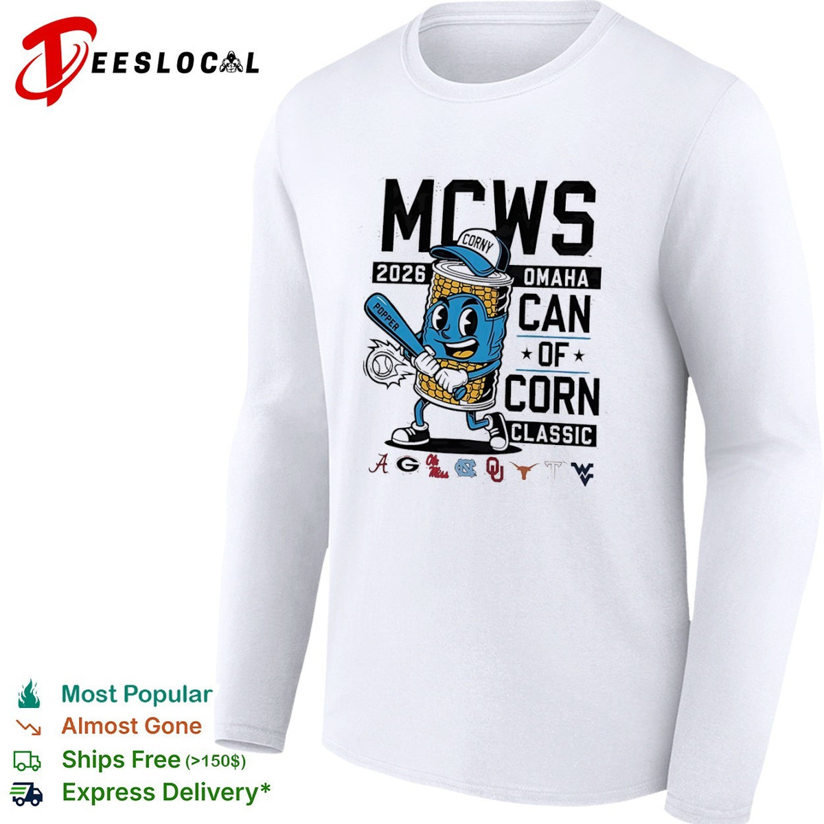 MCWS 2026 Omaha Can of Corn Classic Alabama Georgia Ole Miss North Carolina shirt