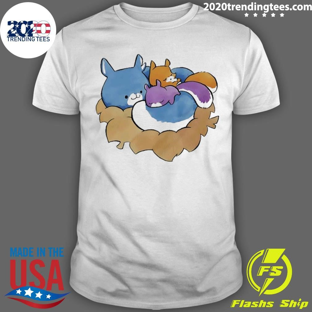 Ma Squirrel With Kids Relaxed Shirt