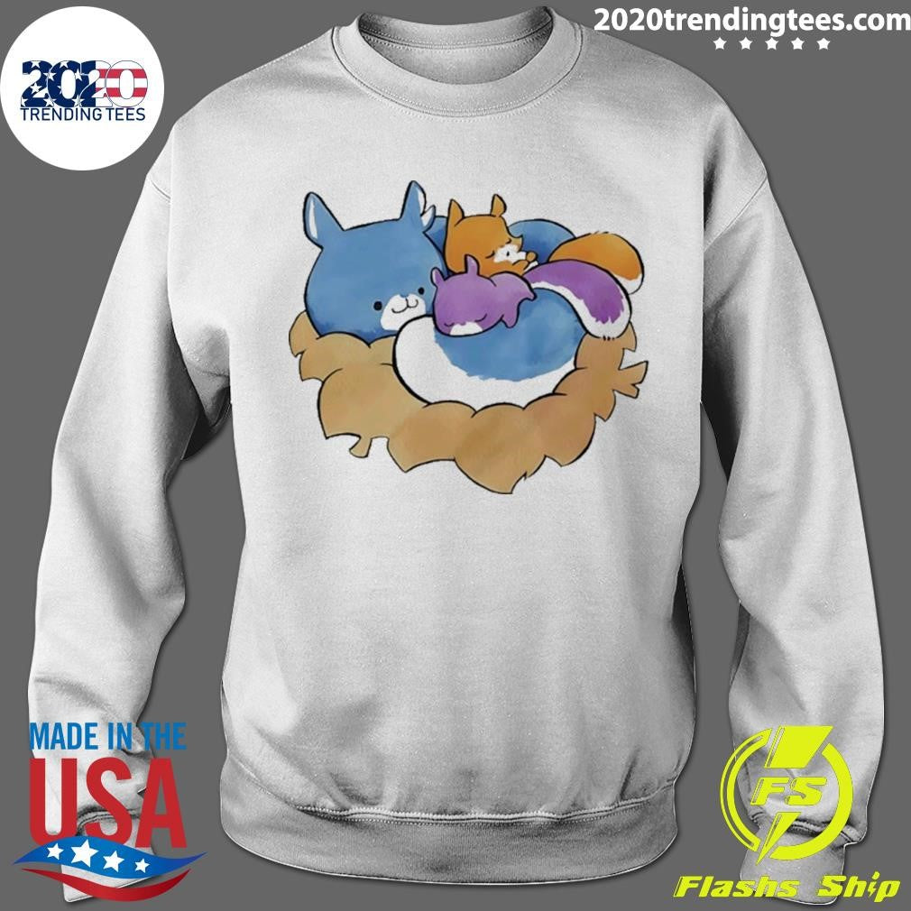 Ma Squirrel With Kids Relaxed Shirt
