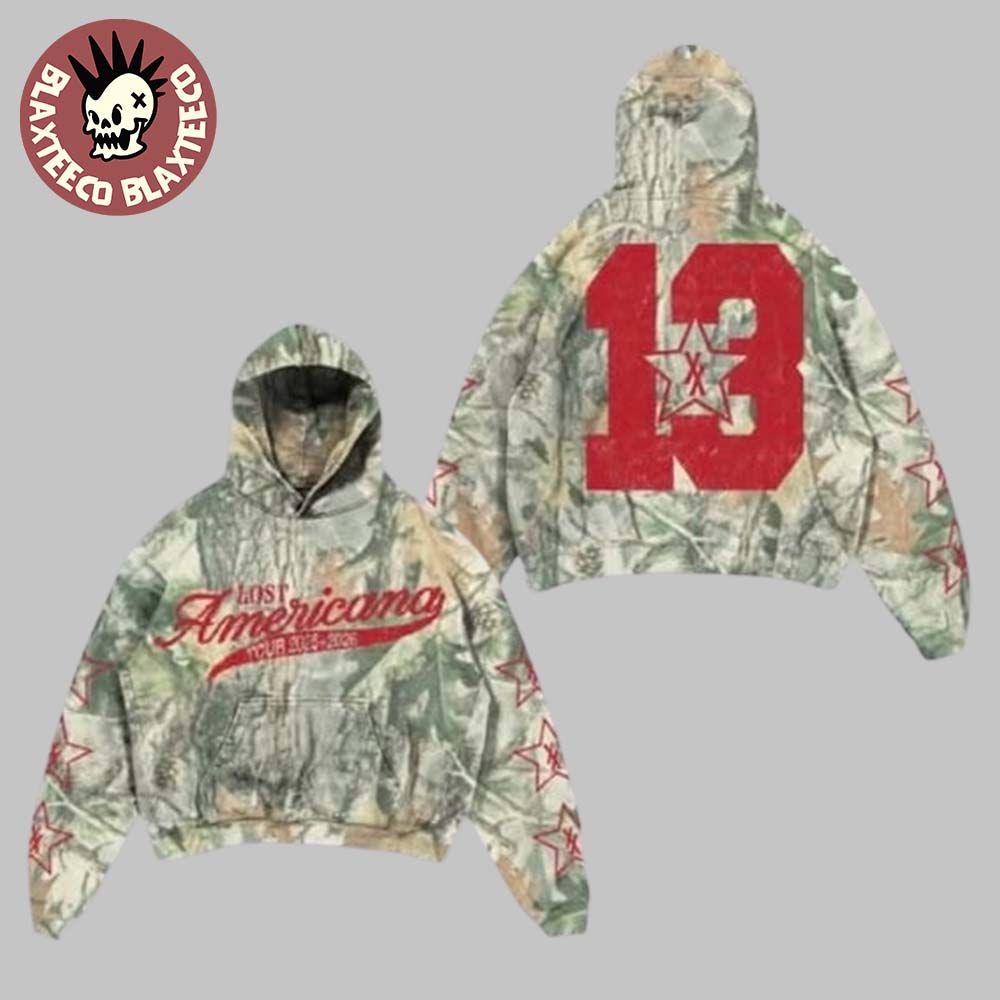 Machine Gun Kelly MGK Lost Americana Tour 2025 2026 Merch Camo Hoodie