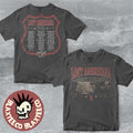Machine Gun Kelly MGK Lost Americana Tour 2025 2026 Merch Smoking Photo With City List Vintage T-Shirt