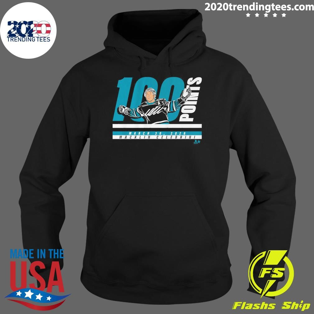 Macklin Celebrini 100 Points March 30, 2026 Shirt