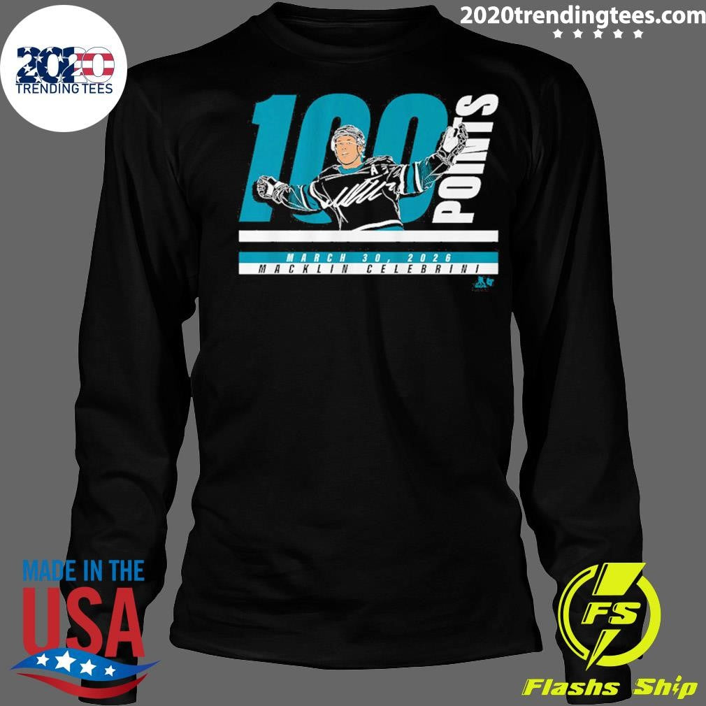 Macklin Celebrini 100 Points March 30, 2026 Shirt
