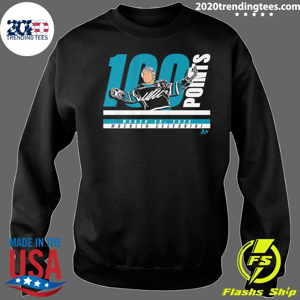Macklin Celebrini 100 Points March 30, 2026 Shirt