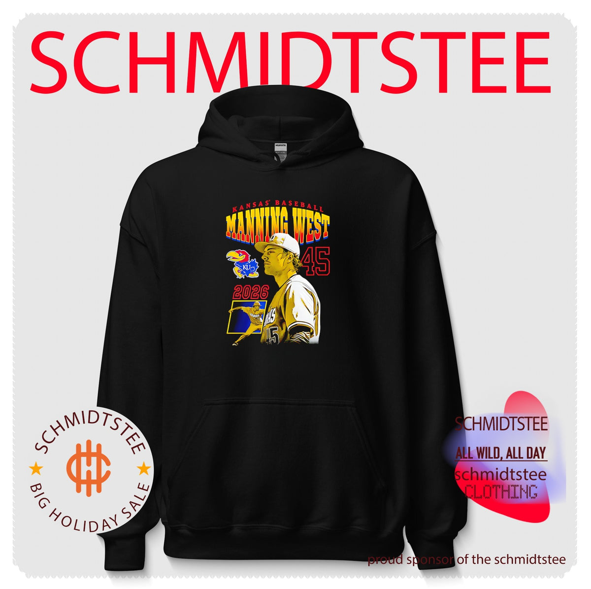 Manning West Kansas baseball portrait shirt