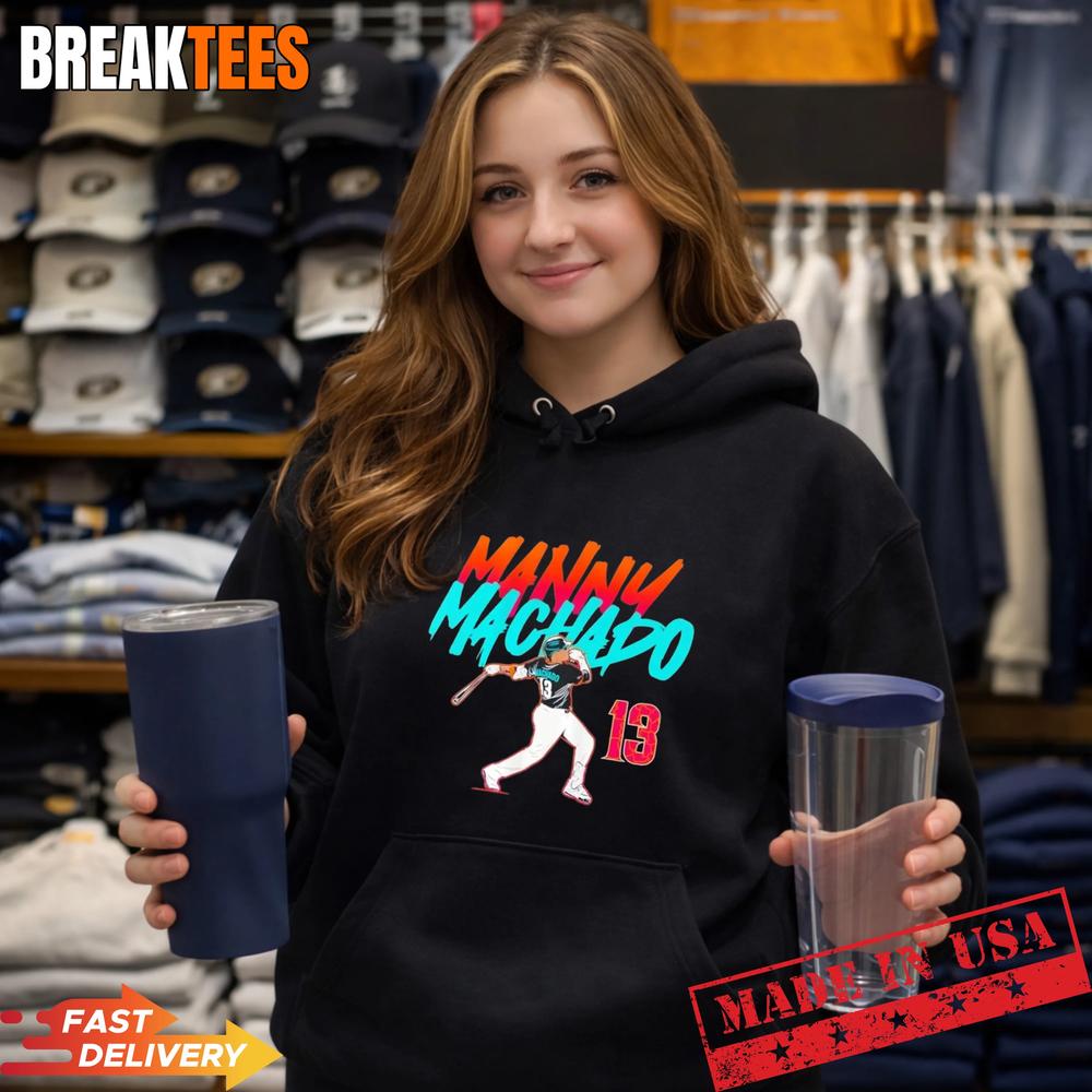 Manny Machado San Diego Padres Slugger Swing City Edition Baseball T-Shirt
