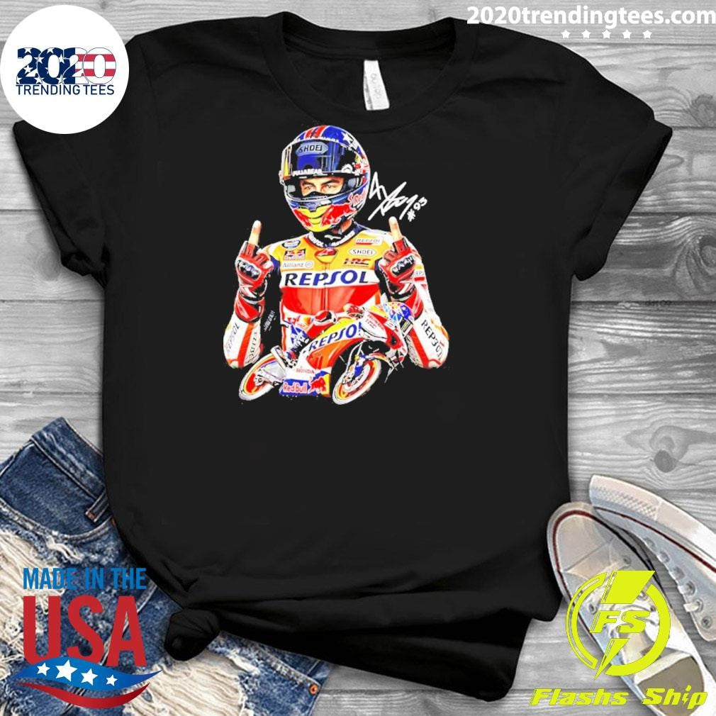Marc Marquez Racing Signature Middle Finger Meme Shirt