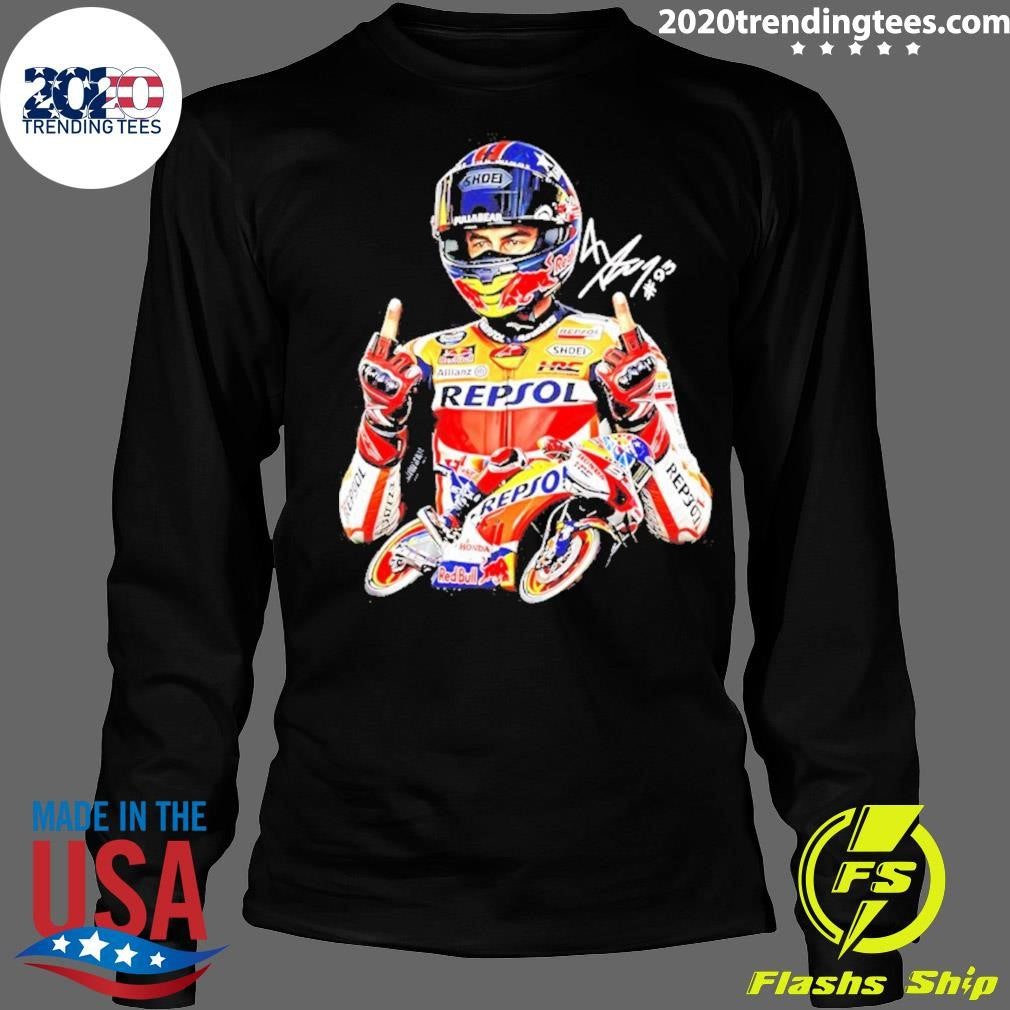 Marc Marquez Racing Signature Middle Finger Meme Shirt