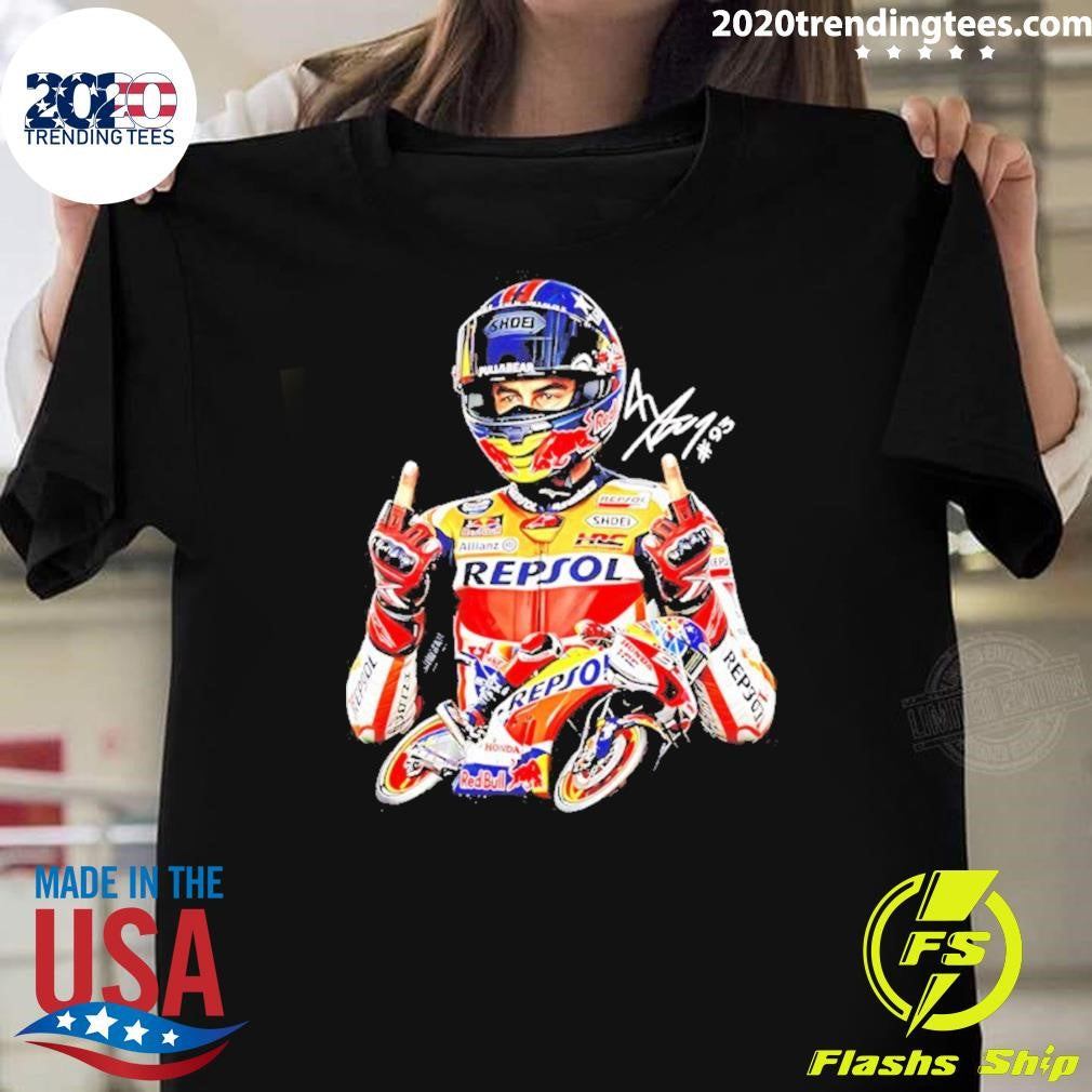 Marc Marquez Racing Signature Middle Finger Meme Shirt