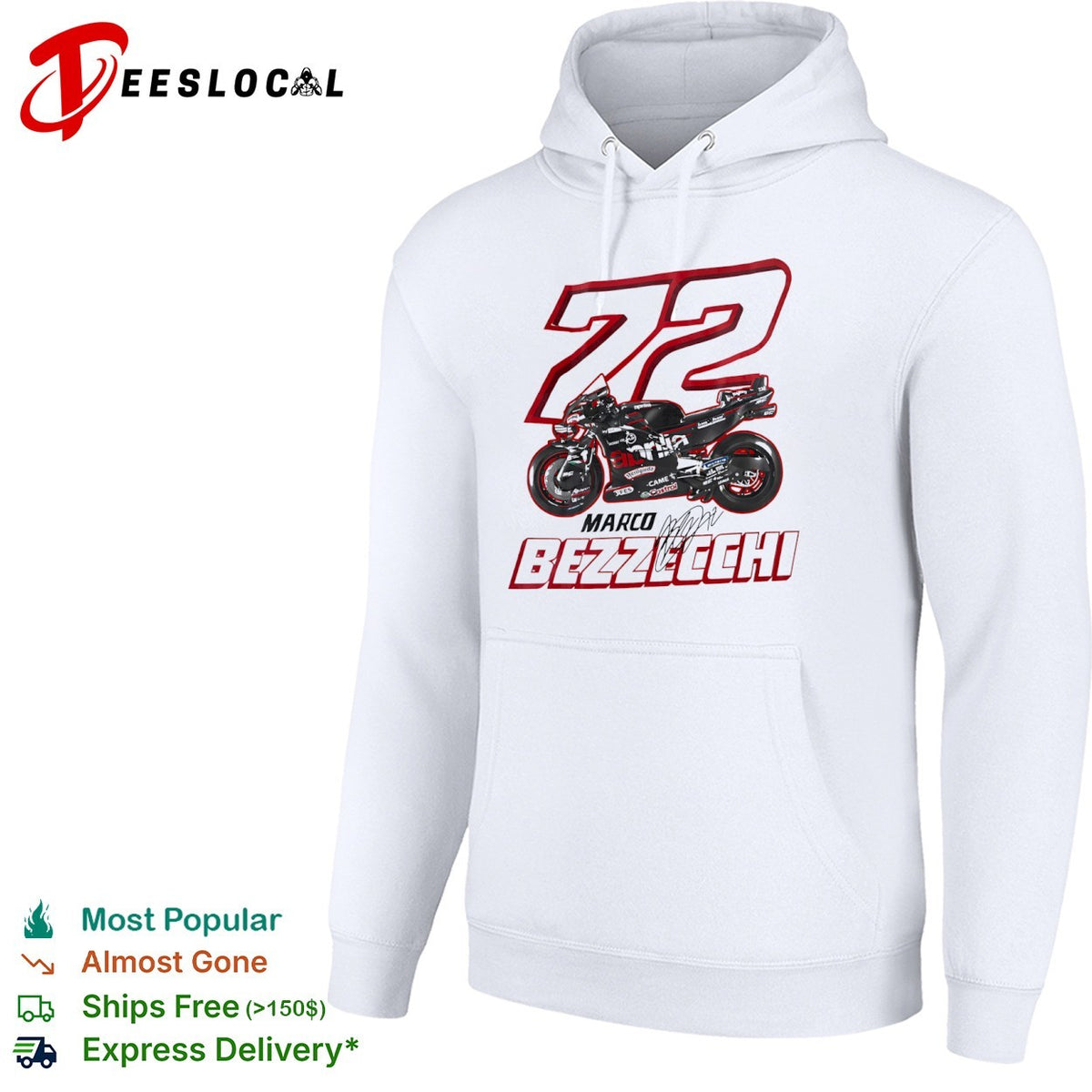 Marco Bezzecchi 72 Aprilia MotoGP Racing signature shirt