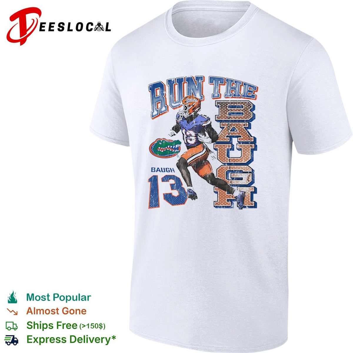 Marcus Baugh Florida Gators NCAA Run the Baugh 13 football team player shirt