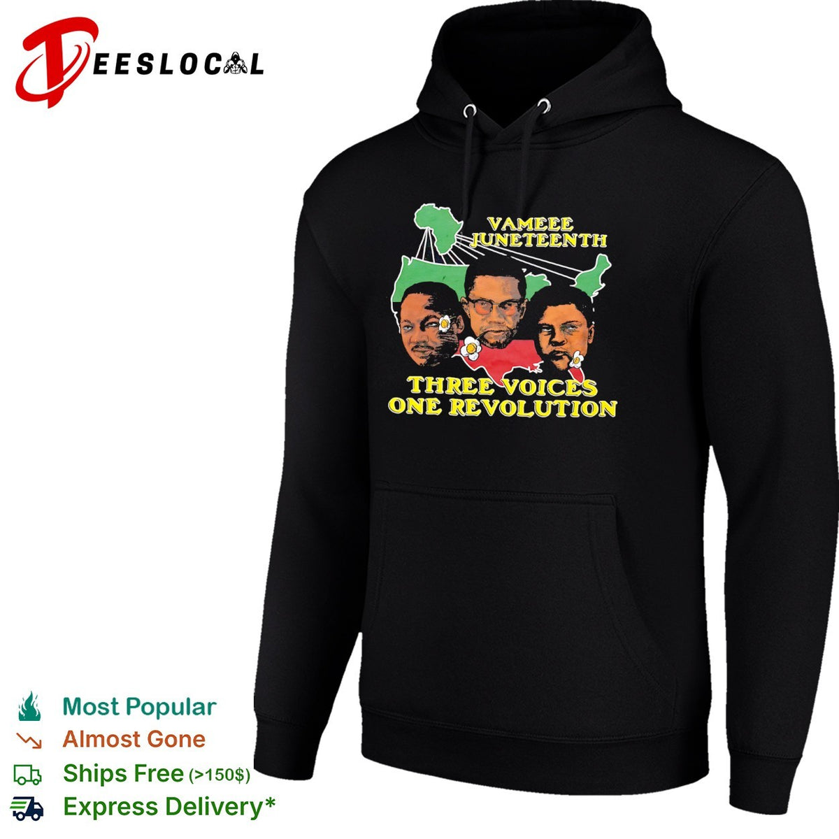 Martin Luther King Jr Malcolm X Muhammad Ali Vameee Juneteenth Three Voices One shirt