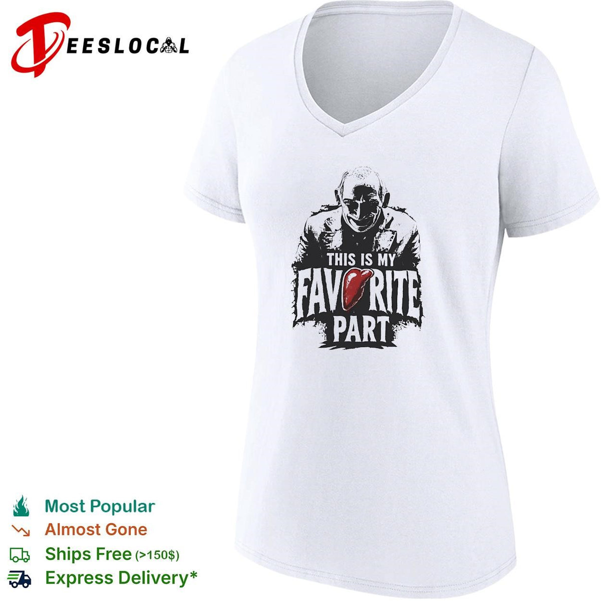 Masked slasher villain favorite part horror quote text shirt