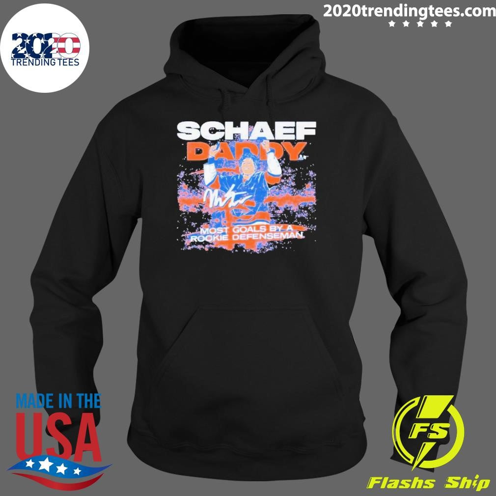 Matthew Schaefer Most goals by a Rookie Defenseman NHLPA Signature Shirt