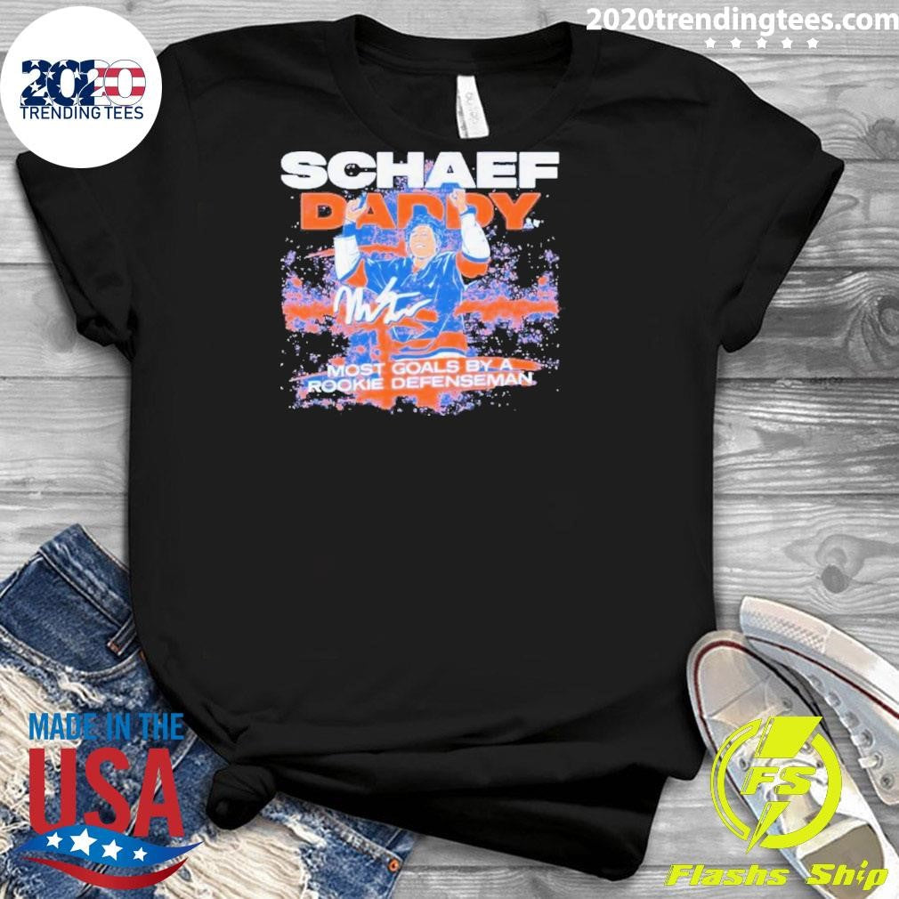 Matthew Schaefer Most goals by a Rookie Defenseman NHLPA Signature Shirt
