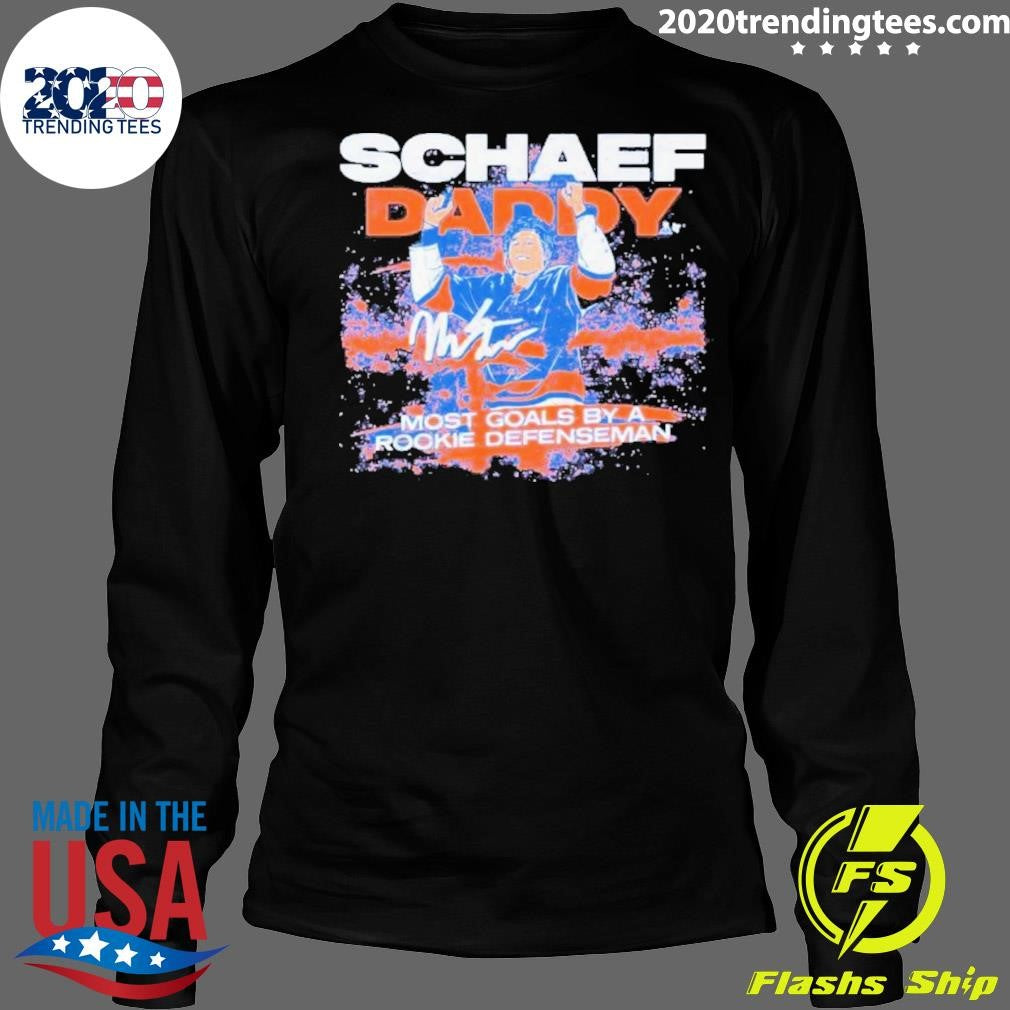 Matthew Schaefer Most goals by a Rookie Defenseman NHLPA Signature Shirt