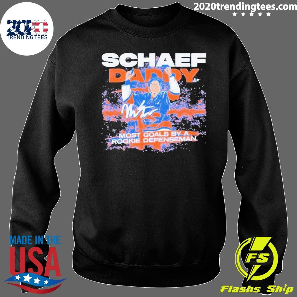 Matthew Schaefer Most goals by a Rookie Defenseman NHLPA Signature Shirt