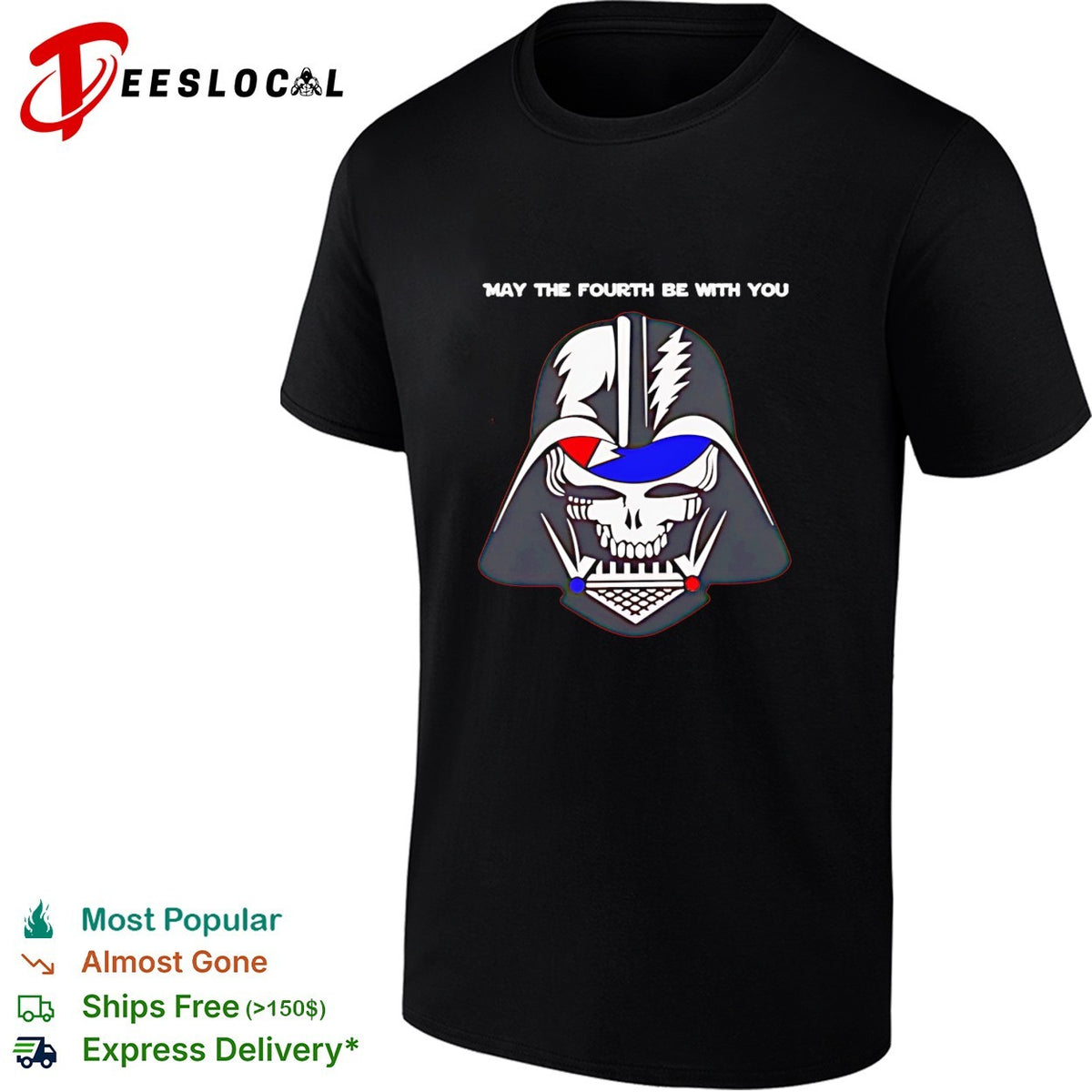 May The Fourth Be With You Grateful Dead Darth Vader big head shirt