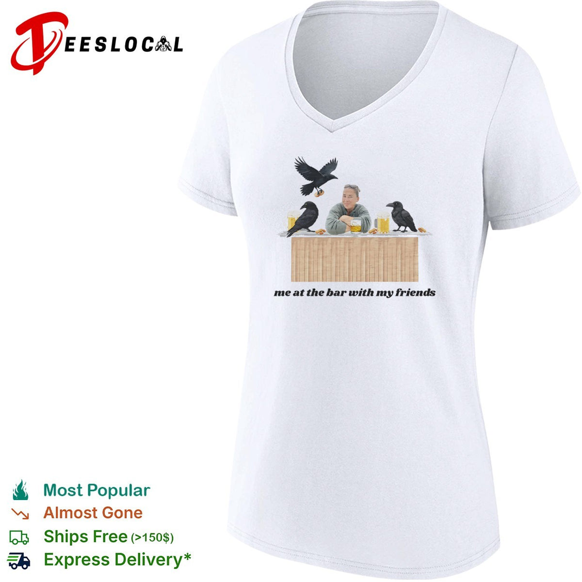 Me at the bar with my friends Crow Beer Peanuts Drinking shirt