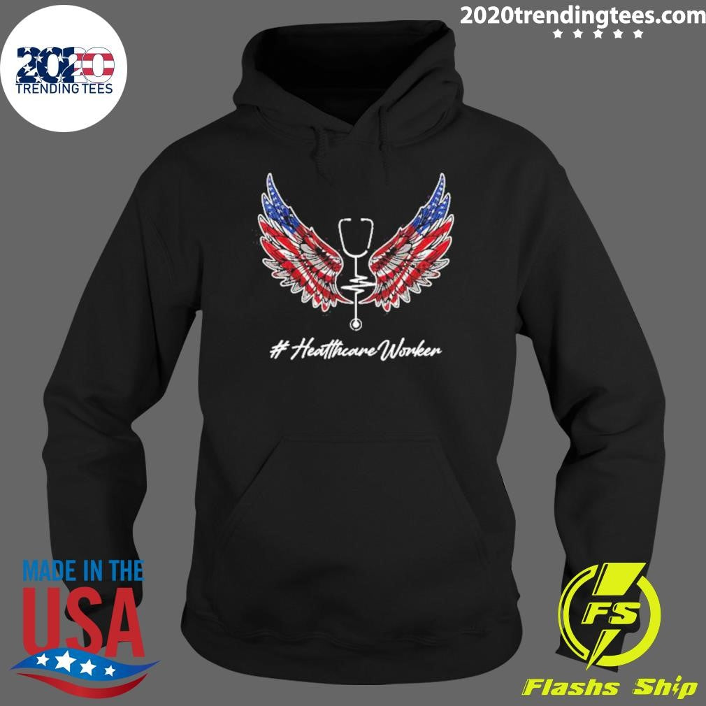 Medical Stethoscope American Flag Wings Healthcare Worker Shirt