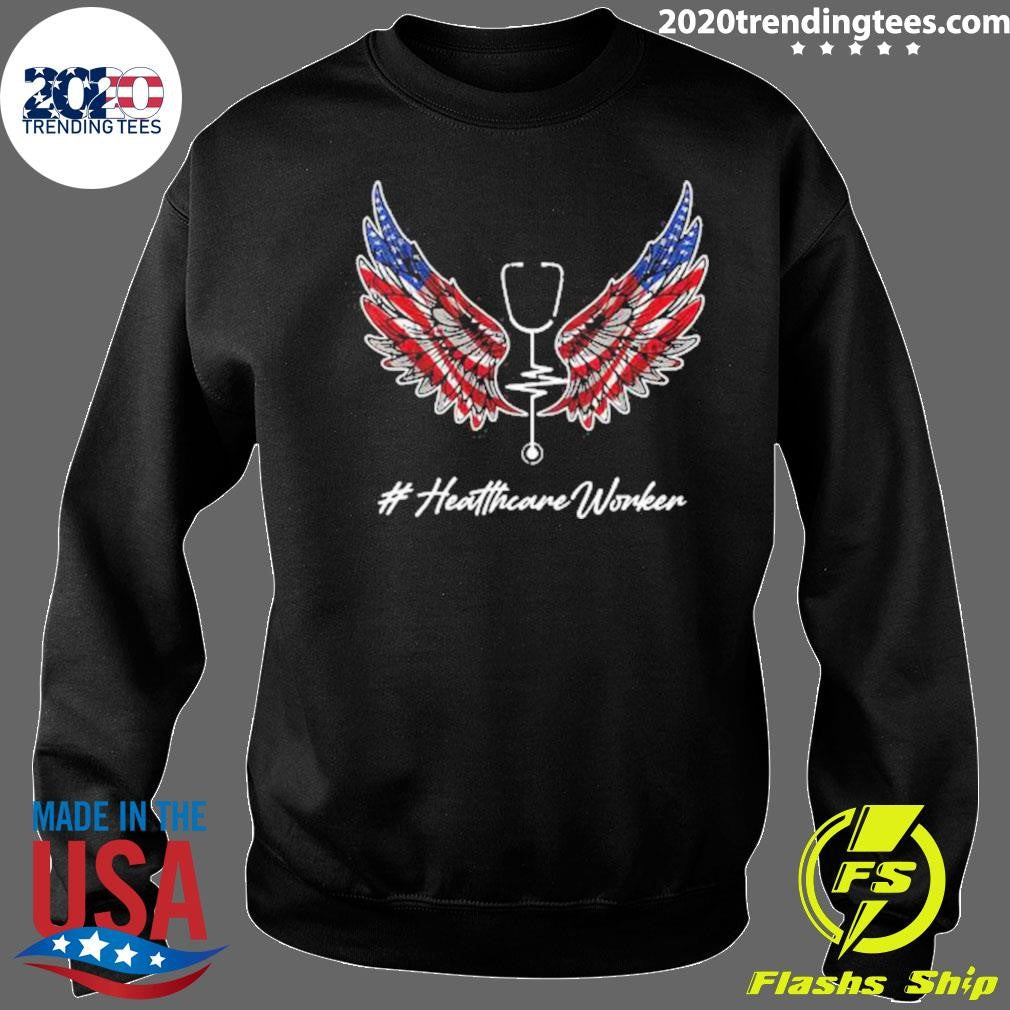 Medical Stethoscope American Flag Wings Healthcare Worker Shirt