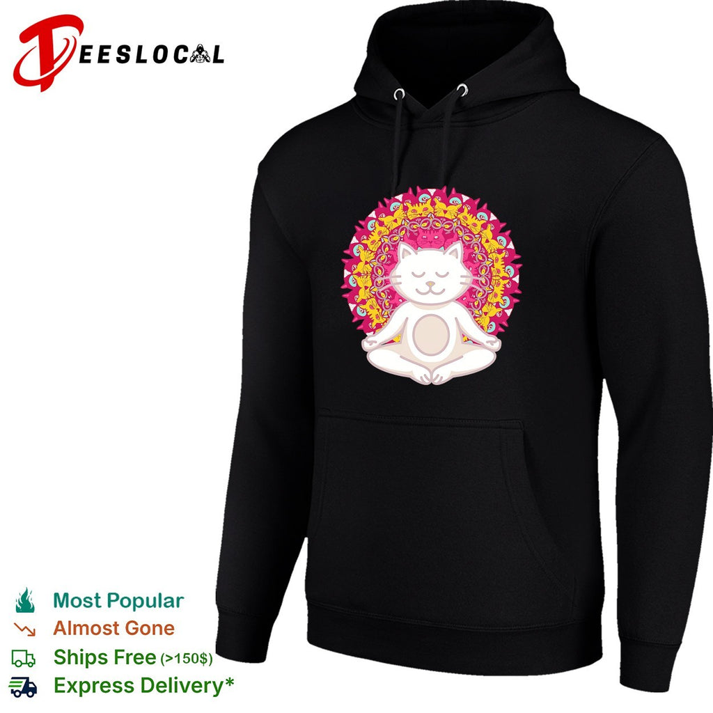 Meditation Zen Cat Mandala Yoga Peace Namaste Mindfulness Spiritual Pet Lover shirt
