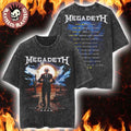 Megadeth This Was Our Life 2026 Latin America Tour Merch Official Gentle Vic Rattlehead With Dates Back Retro Washed Tee