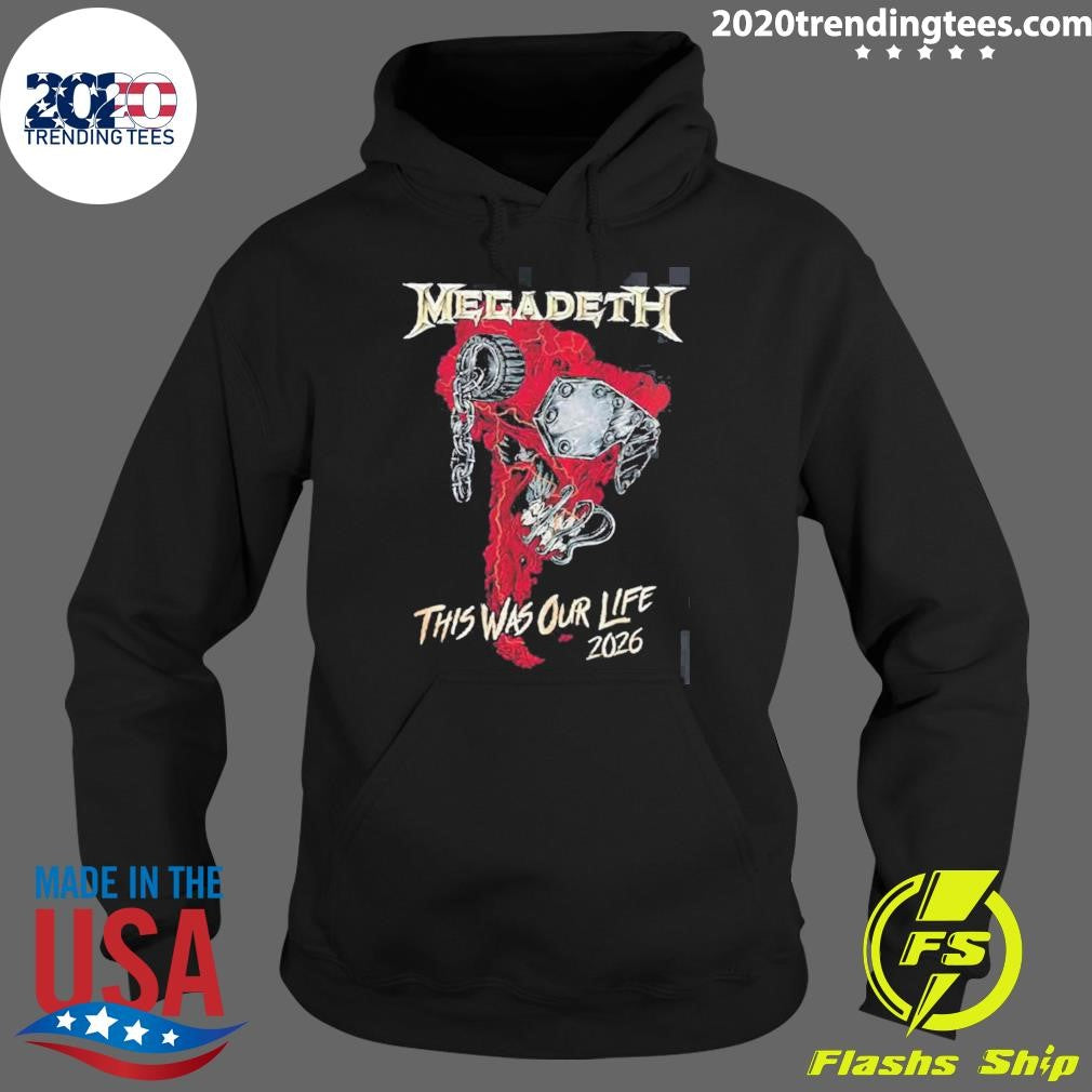 Megadeth This Was Our Life 2026 Latin America Tour Merch Red Vic Rattlehead Metal Collapse With Dates Back Shirt