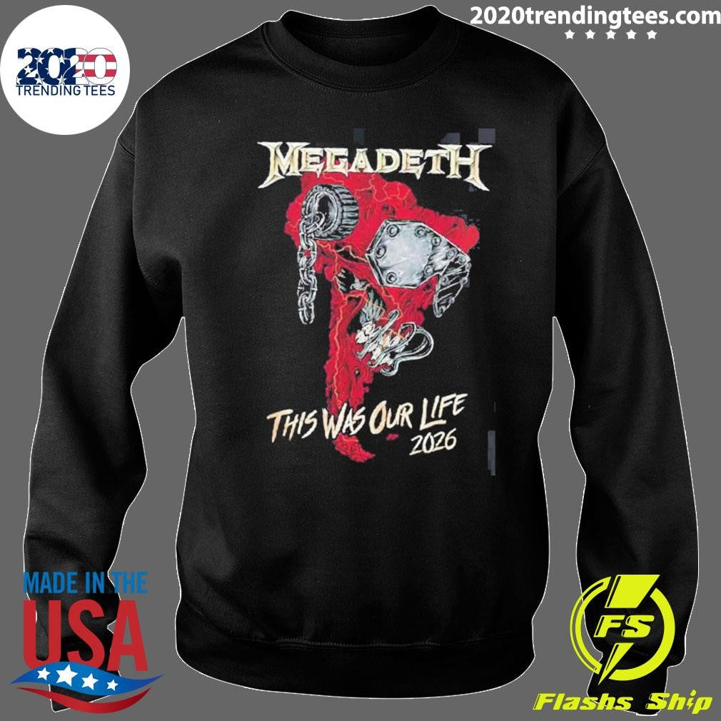 Megadeth This Was Our Life 2026 Latin America Tour Merch Red Vic Rattlehead Metal Collapse With Dates Back Shirt