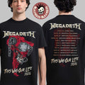 Megadeth This Was Our Life 2026 Latin America Tour Merch Red Vic Rattlehead Metal Collapse With Dates Back T-Shirt