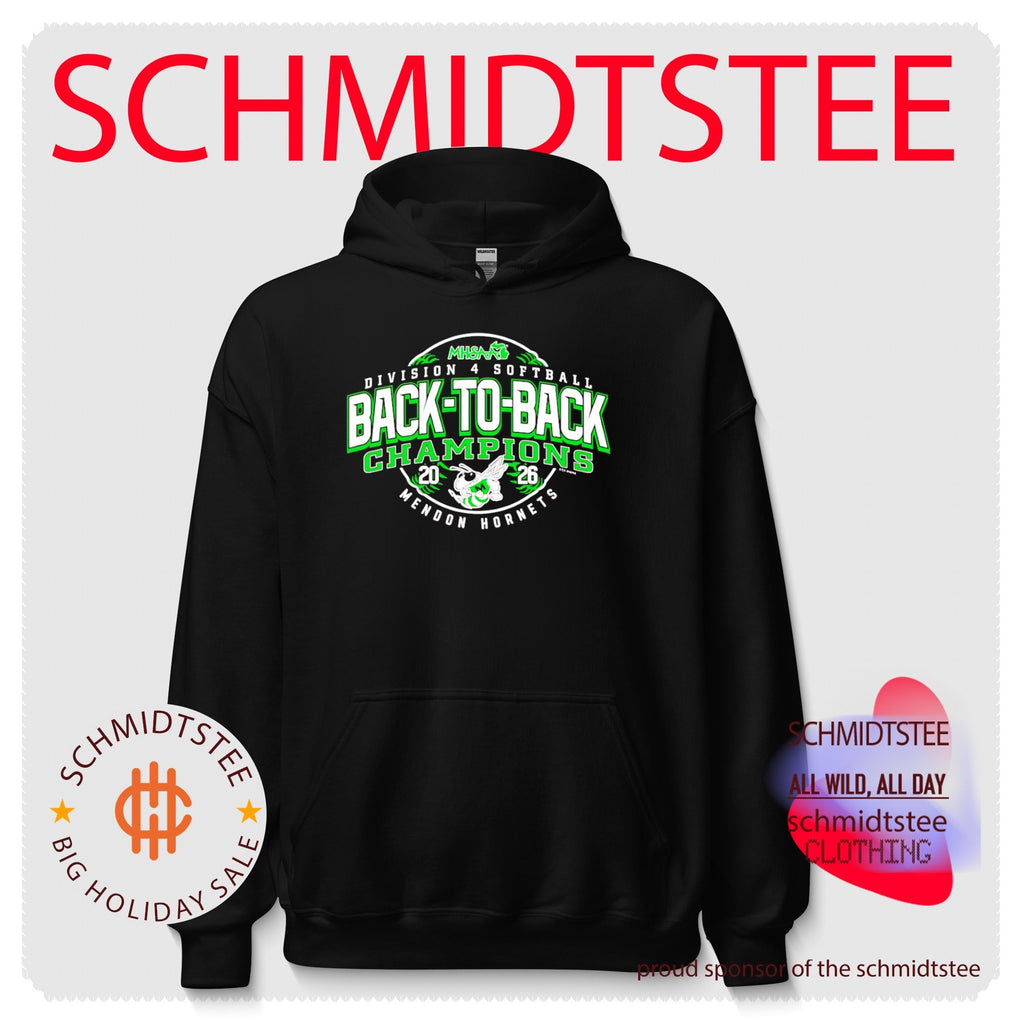 Mendon Hornets 2026 MHSAA Softball D4 Back-To-Back Champions shirt