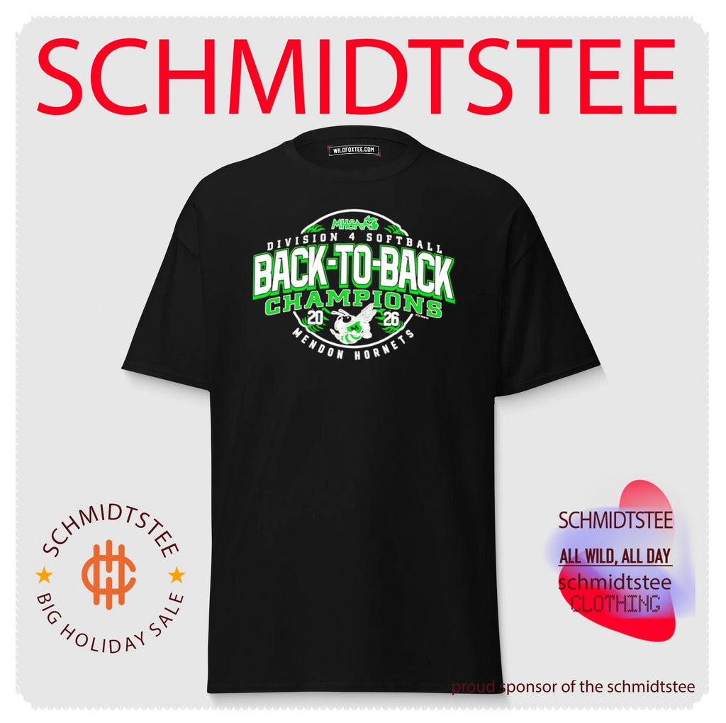 Mendon Hornets 2026 MHSAA Softball D4 Back-To-Back Champions shirt