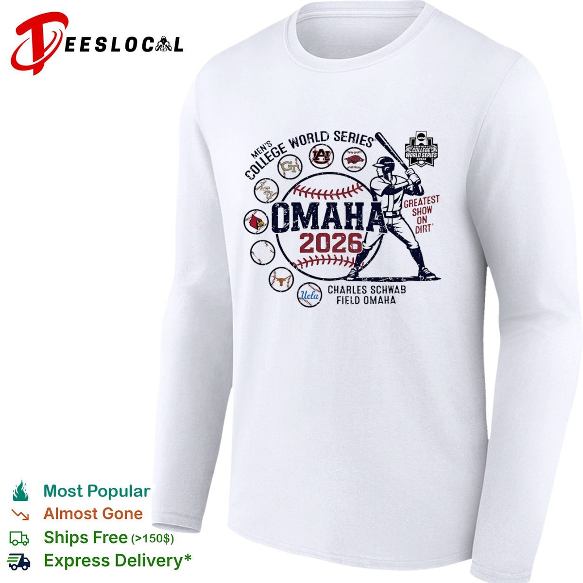 Men’s College World Series Omaha 2026 Greatest Show on Dirt Charles Schwab Field shirt